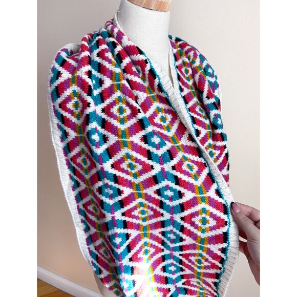 Mossimo Women's Colorful Knit Circle Scarf Geometric Infinity - Picture 3 of 6